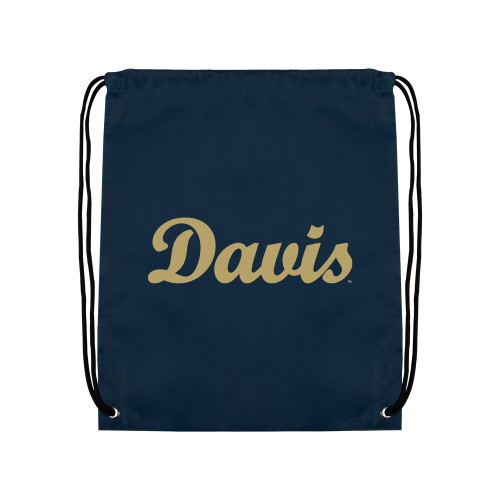  Navy Drawstring Backpack - Script Davis