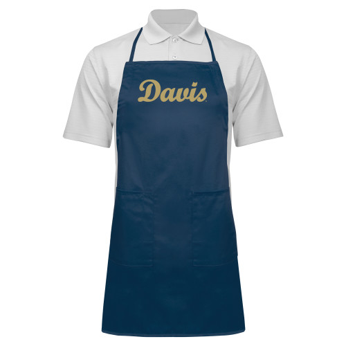  Full Length Navy Apron - Script Davis
