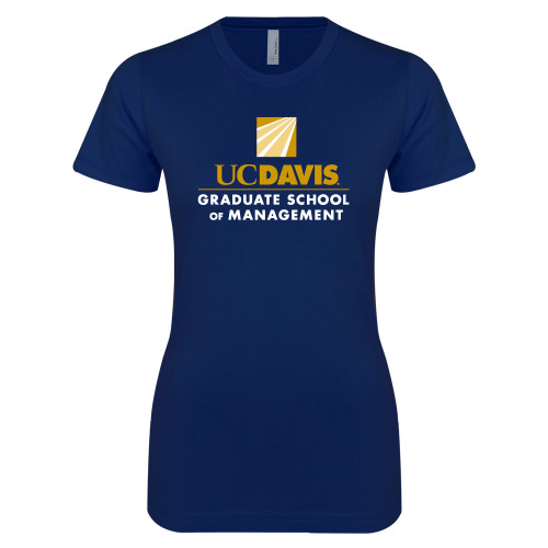  Next Level Womens Navy Boyfriend Tee - Graduate School of Management Stacked