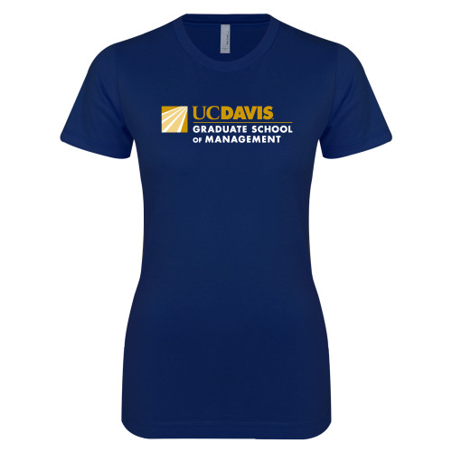  Next Level Womens Navy Boyfriend Tee - Graduate School of Management Flat