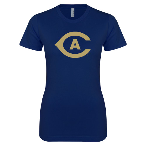  Next Level Womens Navy Boyfriend Tee - Secondary Athletics Mark