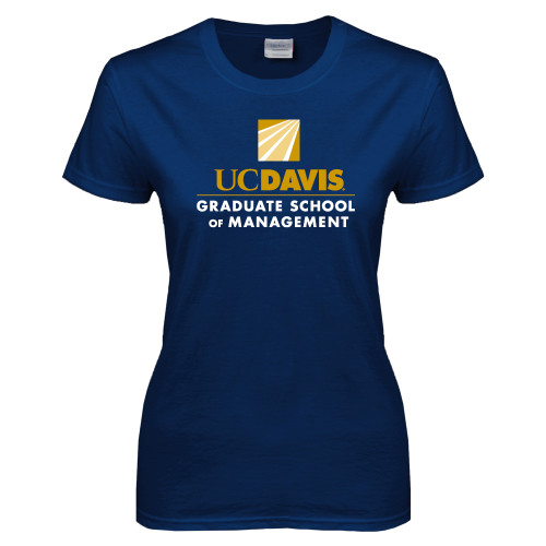 Womens Short Sleeve Navy Tee - Graduate School of Management Stacked