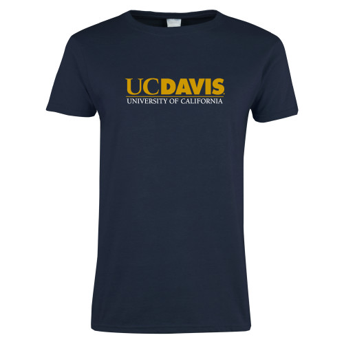  Womens Short Sleeve Navy Tee - UC DAVIS U of C