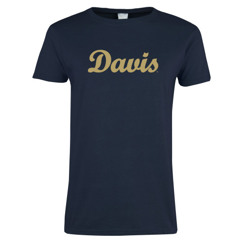  Womens Short Sleeve Navy Tee - Script Davis