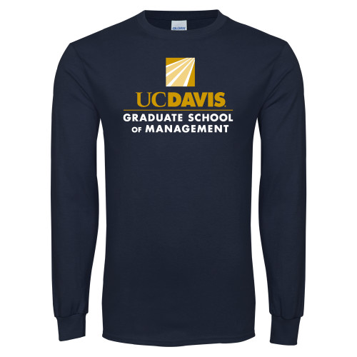  Navy Long Sleeve T-Shirt - Graduate School of Management Stacked