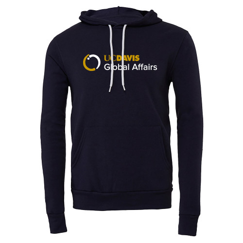  Bella + Canvas Navy Fleece Hood - UC Davis Global Affairs Flat