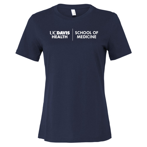  Bella + Canvas Womens Navy Relaxed Cotton T Shirt - School of Medicine