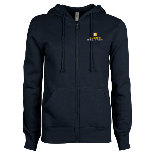  ENZA Womens Navy Fleece Full Zip Hoodie - School of Education