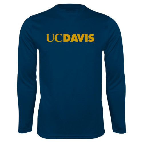  Navy Performance Long Sleeve Shirt - UC DAVIS
