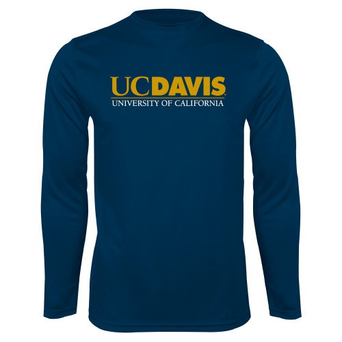  Navy Performance Long Sleeve Shirt - UC DAVIS U of C