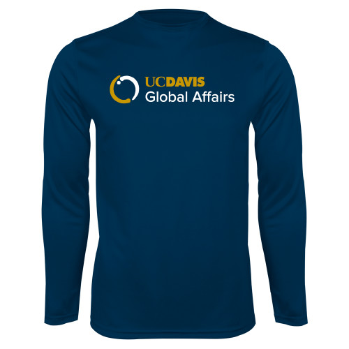  Navy Performance Long Sleeve Shirt - UC Davis Global Affairs Flat
