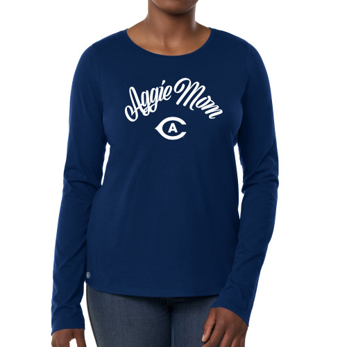  Fall Rush Ladies Navy Long Sleeve Tee - Aggie Mom