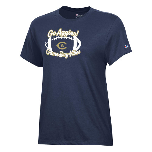  Champion Womens Navy Core Short Sleeve Tee - UC Davis Aggies Game Day Vibes