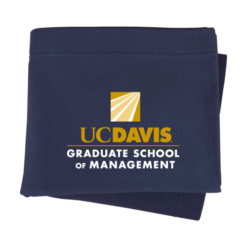  Navy Sweatshirt Blanket - Graduate School of Management Stacked