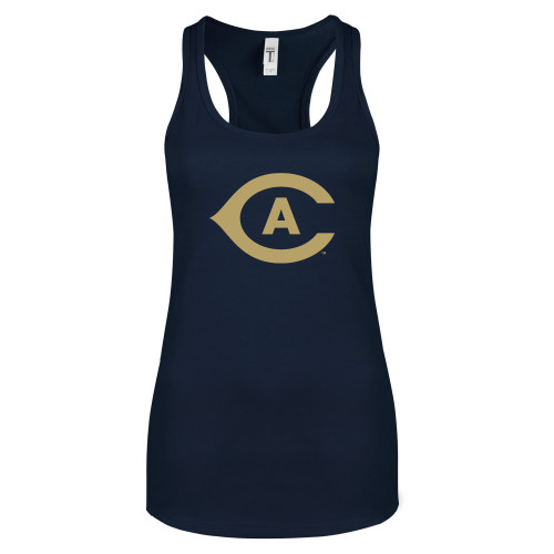  Next Level Womens Navy Racerback Tank  - Secondary Athletics Mark