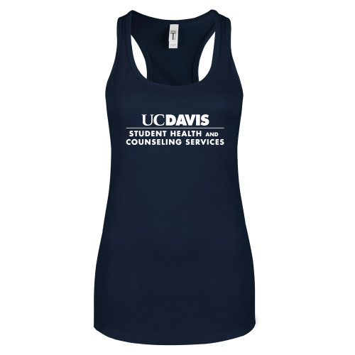  Next Level Womens Navy Racerback Tank  - UC Davis Student Health and Counseling Services Centered