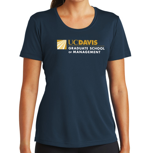  Womens Navy Performance Tee - Graduate School of Management Flat