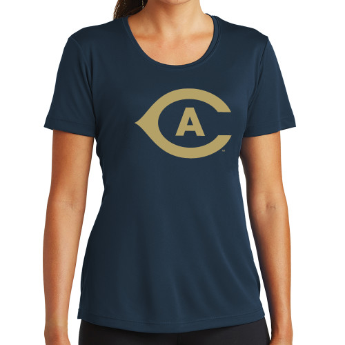  Womens Navy Performance Tee - Secondary Athletics Mark