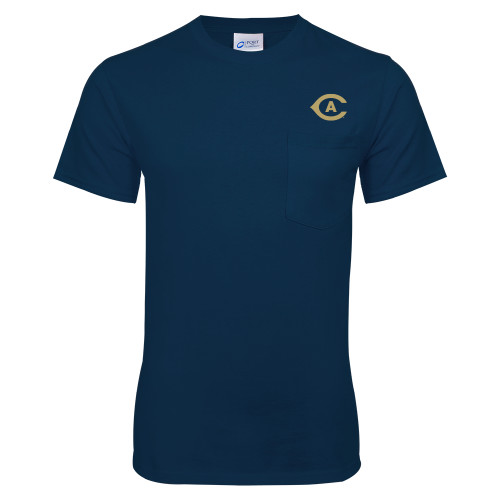  Navy T-Shirt w/Pocket - Secondary Athletics Mark