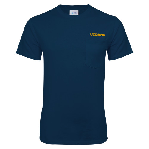  Navy T-Shirt w/Pocket - UC DAVIS