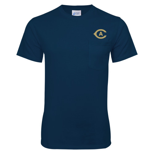  Navy T-Shirt w/Pocket - Secondary Athletics Mark
