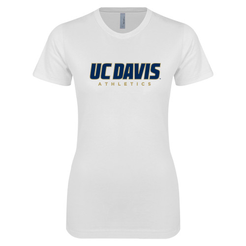  Next Level Womens White Boyfriend Tee - Primary Athletics Mark