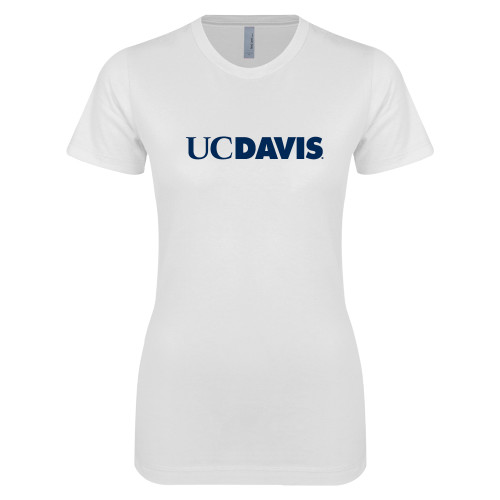  Next Level Womens White Boyfriend Tee - UC DAVIS