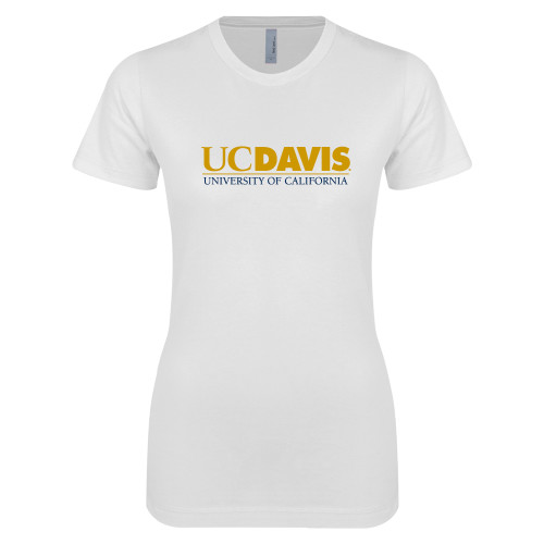  Next Level Womens White Boyfriend Tee - UC DAVIS U of C