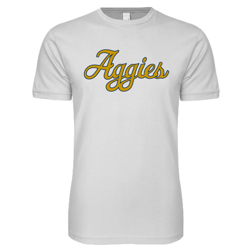  Next Level White SoftStyle T Shirt - Aggies Script