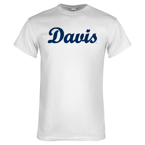  White T Shirt - Script Davis