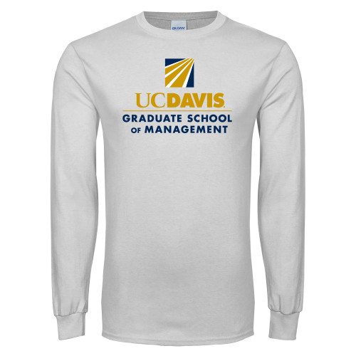  White Long Sleeve T Shirt - Graduate School of Management Stacked