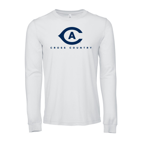  Bella + Canvas White Jersey Cotton Long Sleeve T Shirt - Cross Country
