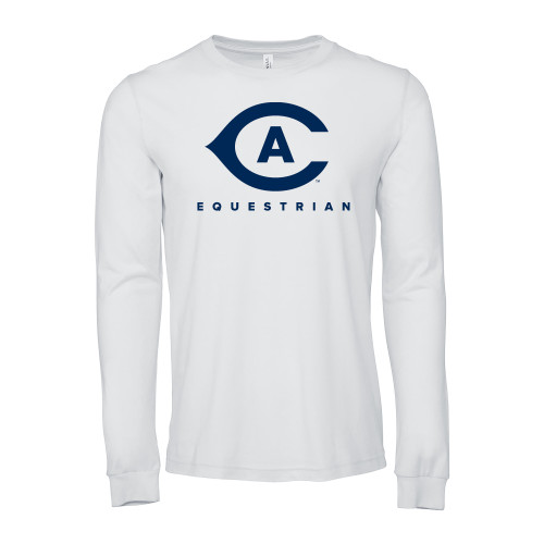  Bella + Canvas White Jersey Cotton Long Sleeve T Shirt - Equestrian