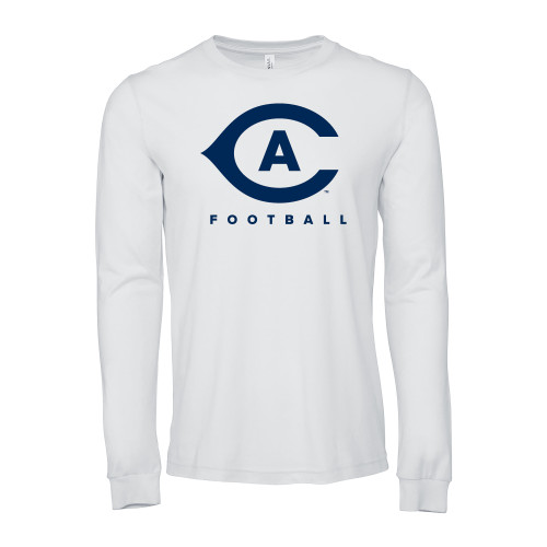  Bella + Canvas White Jersey Cotton Long Sleeve T Shirt - Football