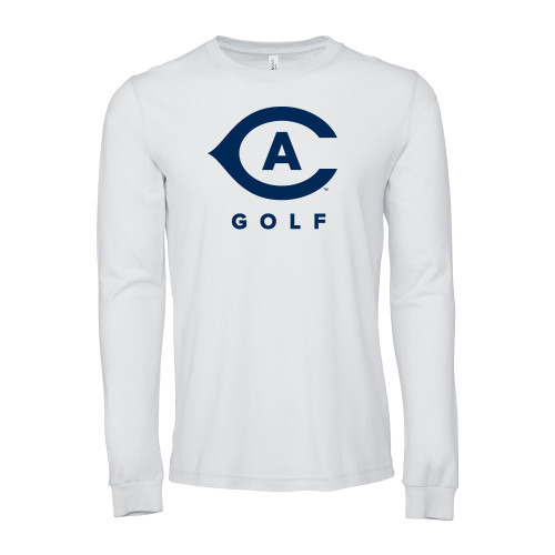  Bella + Canvas White Jersey Cotton Long Sleeve T Shirt - Golf