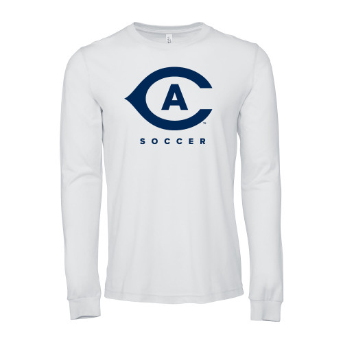  Bella + Canvas White Jersey Cotton Long Sleeve T Shirt - Soccer