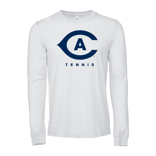  Bella + Canvas White Jersey Cotton Long Sleeve T Shirt - Tennis