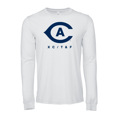  Bella + Canvas White Jersey Cotton Long Sleeve T Shirt - Cross Country Track and Field