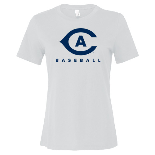  Bella + Canvas Womens White Relaxed Cotton T Shirt - Baseball