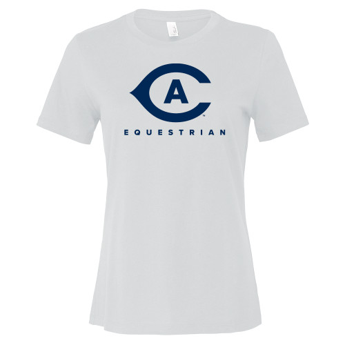  Bella + Canvas Womens White Relaxed Cotton T Shirt - Equestrian