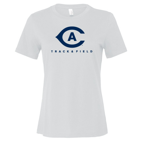  Bella + Canvas Womens White Relaxed Cotton T Shirt - Track and Field
