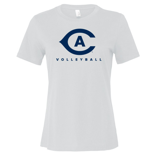  Bella + Canvas Womens White Relaxed Cotton T Shirt - Volleyball