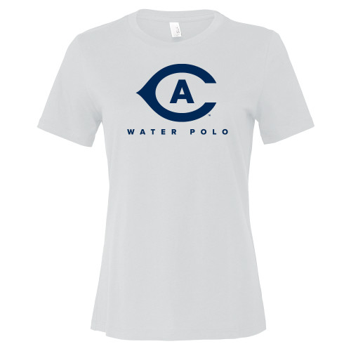  Bella + Canvas Womens White Relaxed Cotton T Shirt - Water Polo