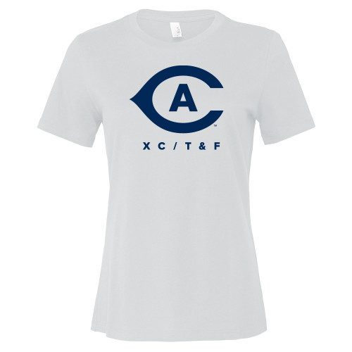  Bella + Canvas Womens White Relaxed Cotton T Shirt - Cross Country Track and Field
