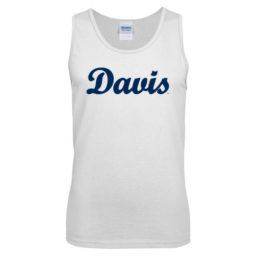  White Tank Top - Script Davis