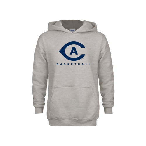  Youth Grey Fleece Hood - Basketball