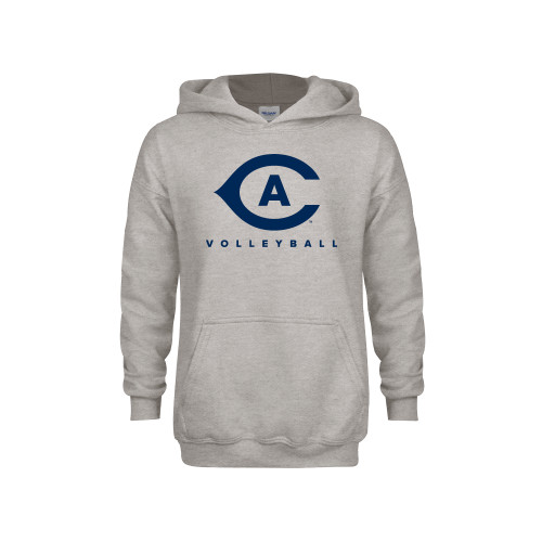  Youth Grey Fleece Hood - Volleyball