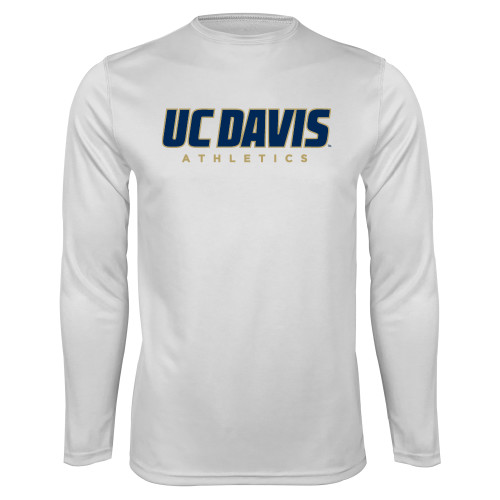  White Performance Long Sleeve Shirt - Primary Athletics Mark