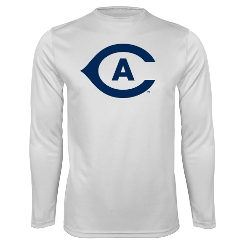  White Performance Long Sleeve Shirt - Secondary Athletics Mark