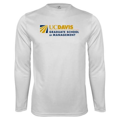  White Performance Long Sleeve Shirt - Graduate School of Management Flat